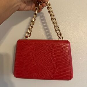 Structured Red Clutch